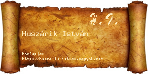 Huszárik István névjegykártya