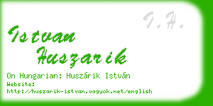 istvan huszarik business card
